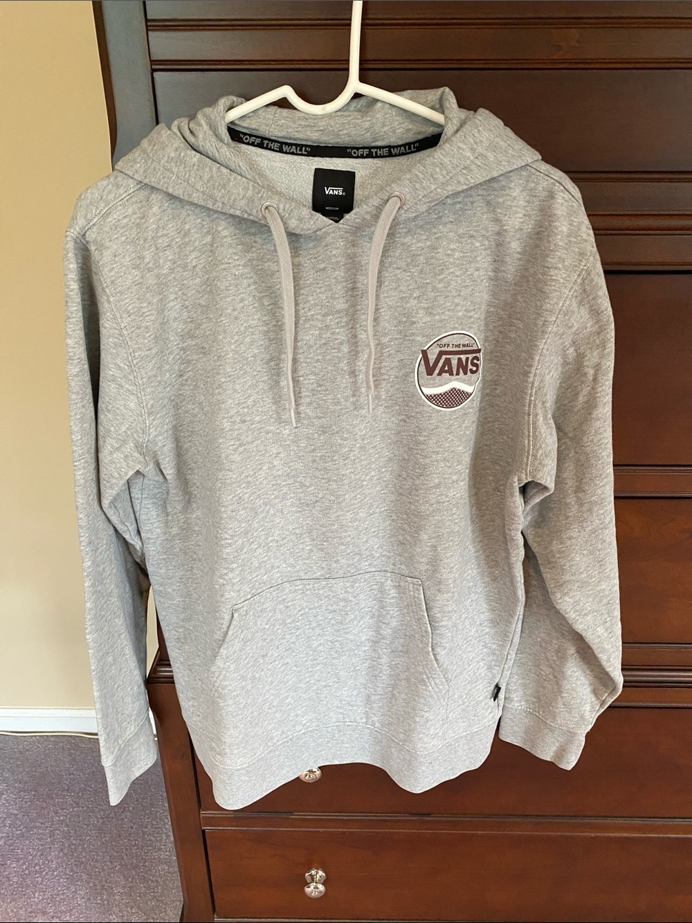 Vans Light Gray Pullover Hoodie with Chest Logo